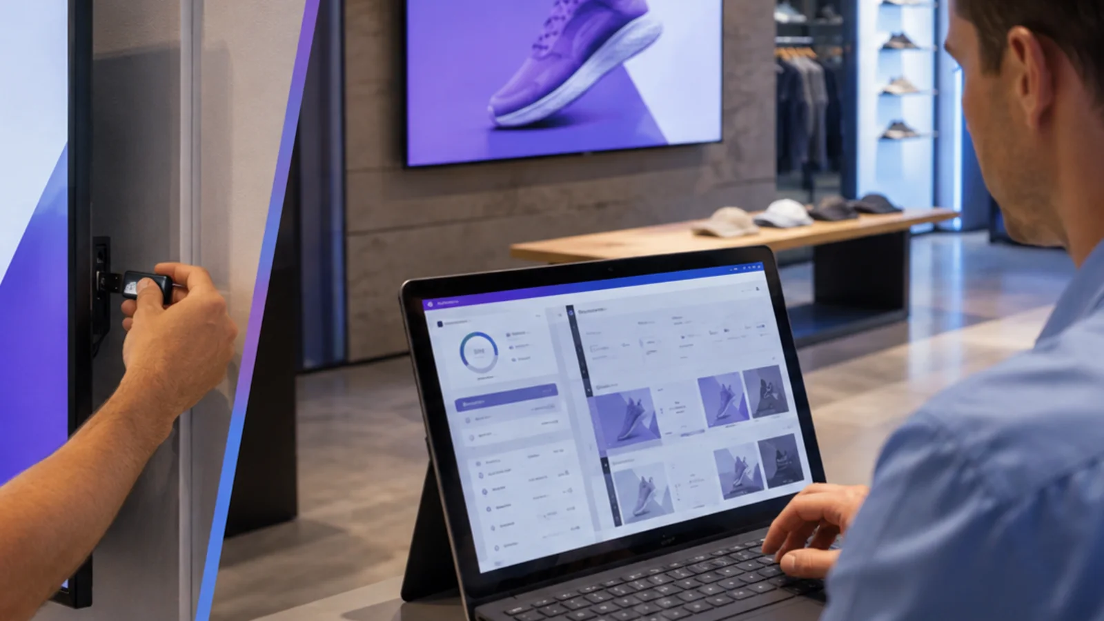 Gestión de una pantalla desde un CMS frente a una actualización manual en el punto físico