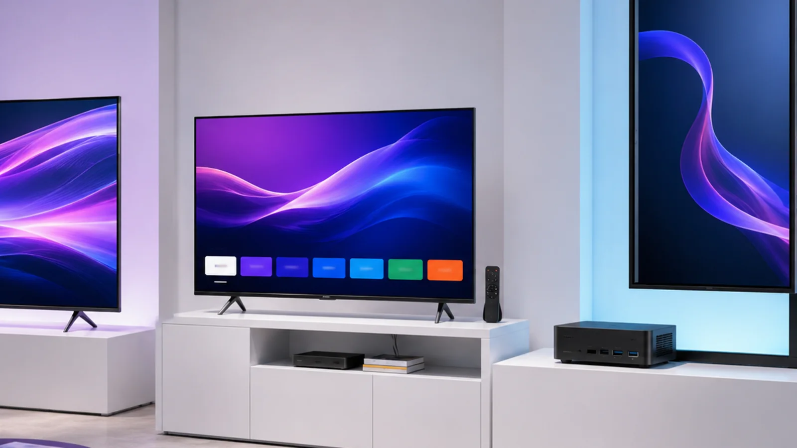 Televisores y reproductor externo comparados como opciones de hardware para Digital Signage con iScreen